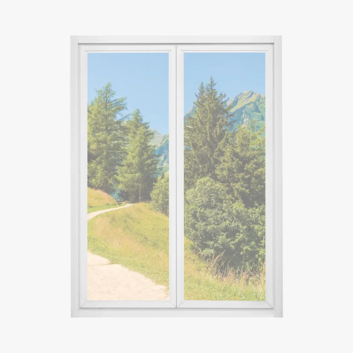 Fensteraufkleber bergweg in den Schweizer Alpen im Sommer – Pixers®