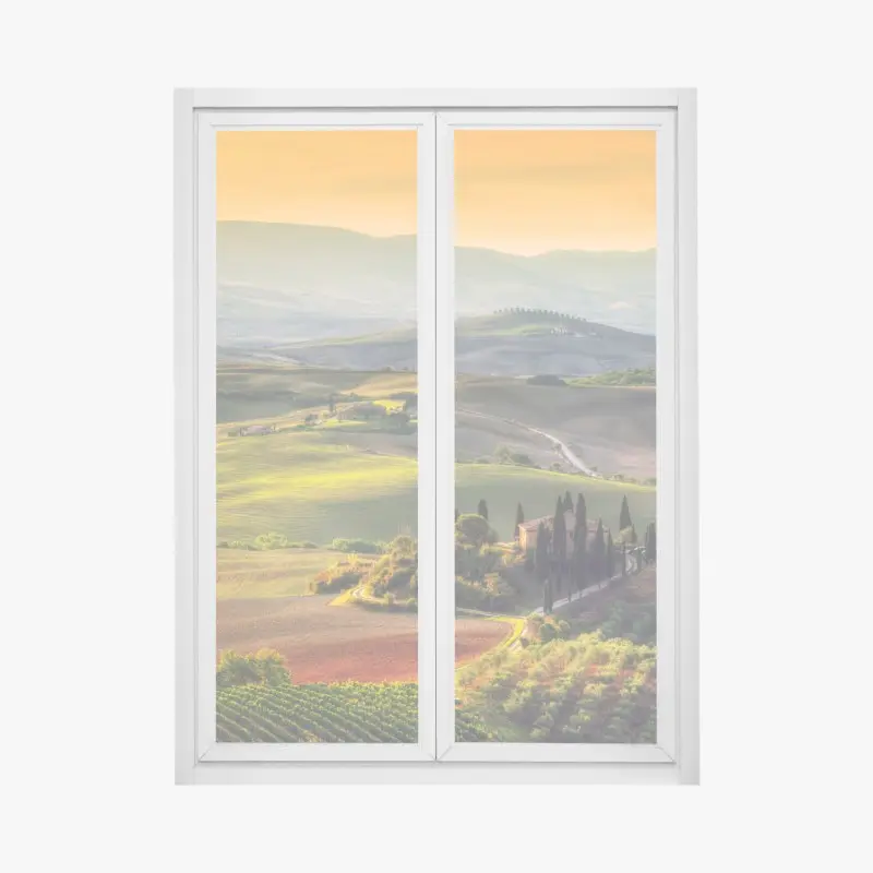Fensteraufkleber Toskana friedliche hügel im abendlicht