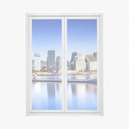Fensteraufkleber moderne ufer skyline mit spiegelungen – Pixers®