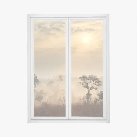 Fensteraufkleber Thailand sawanne bei sonnenaufgang – Pixers®