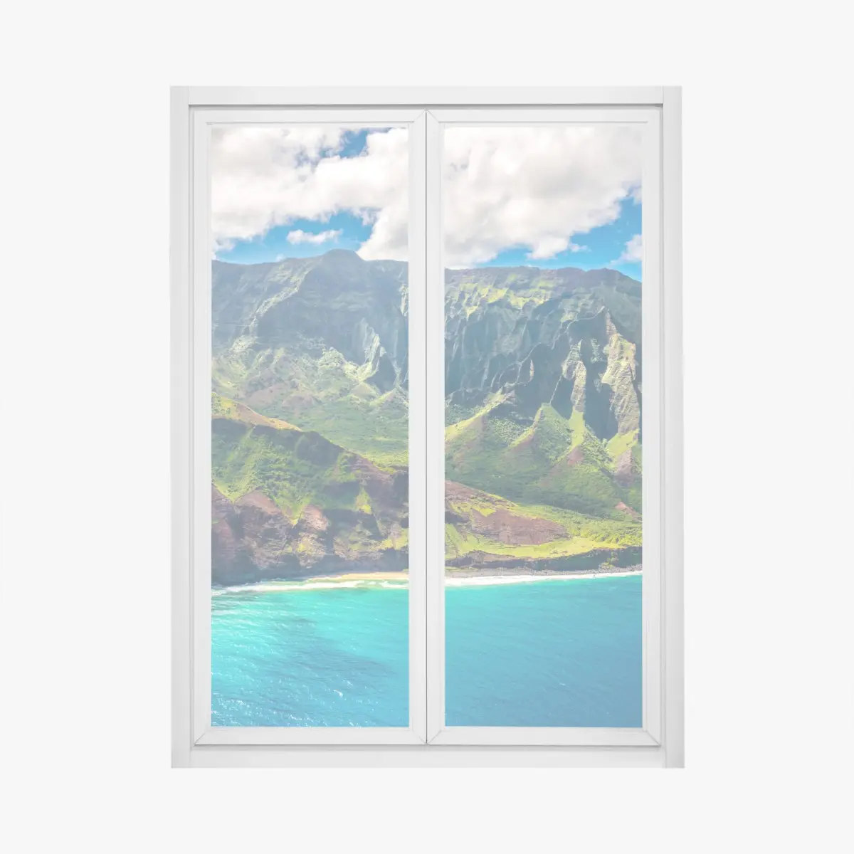 Fensteraufkleber majestätische küstenlandschaft Hawaii – Pixers®