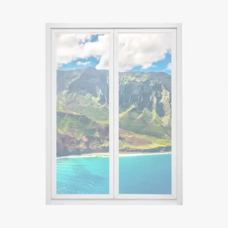 Fensteraufkleber majestätische küstenlandschaft Hawaii – Pixers®