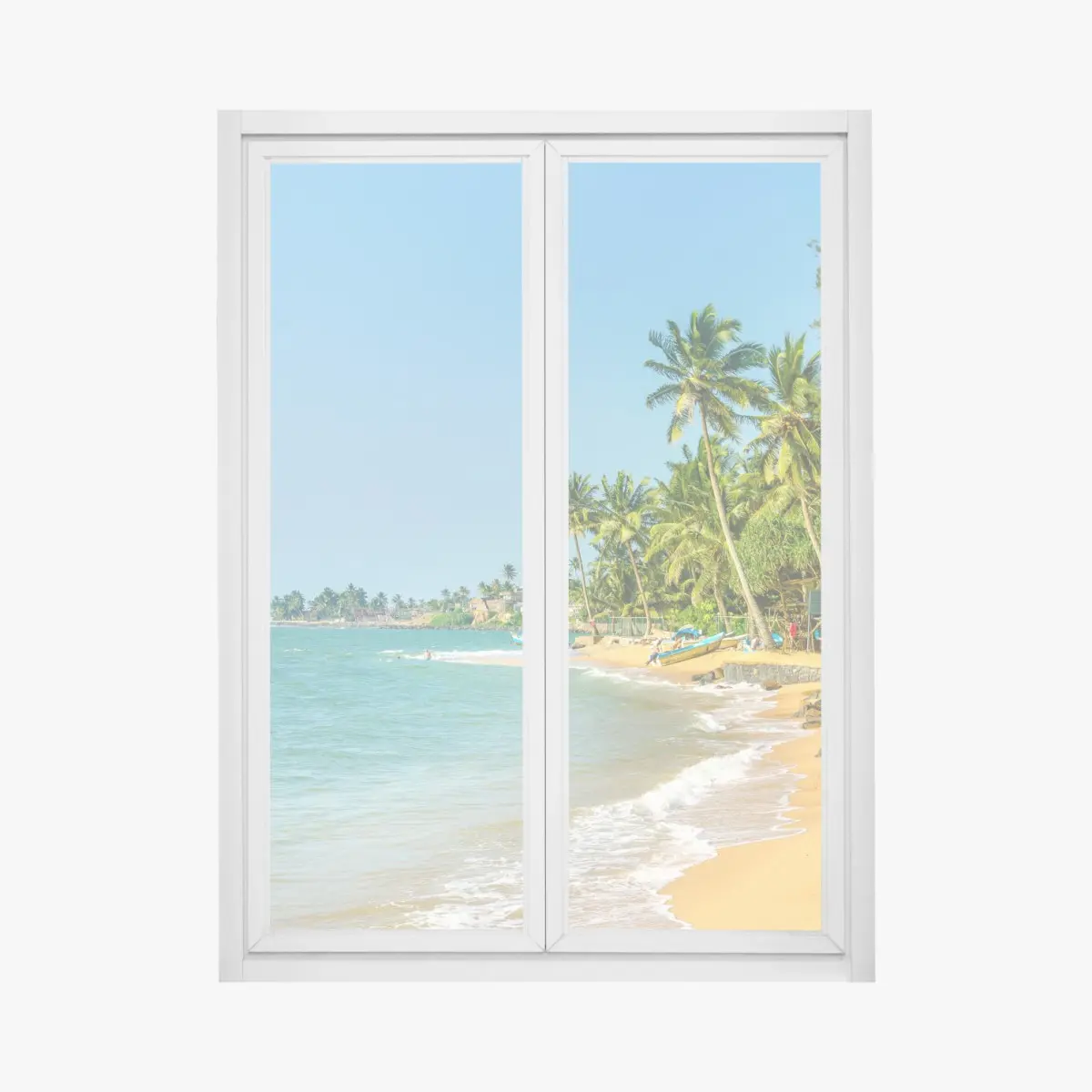 Fensteraufkleber tropischer palmenstrand – Pixers®
