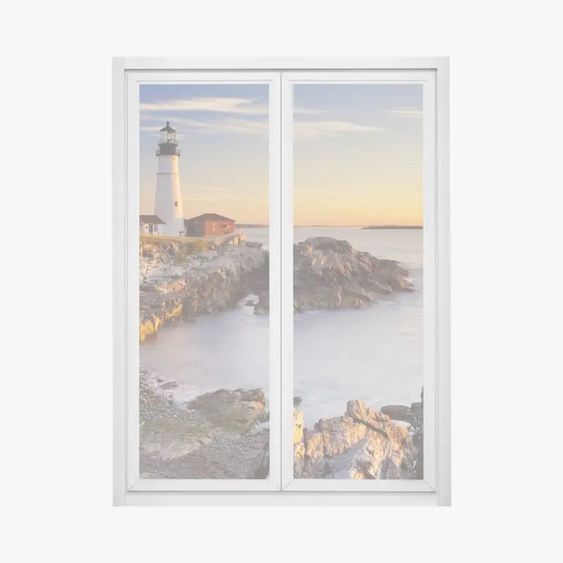 Fensteraufkleber Portland Head leuchtturm bei sonnenaufgang