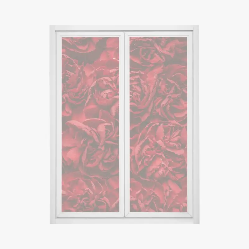 Fensteraufkleber vintage rote nelken blumenmuster