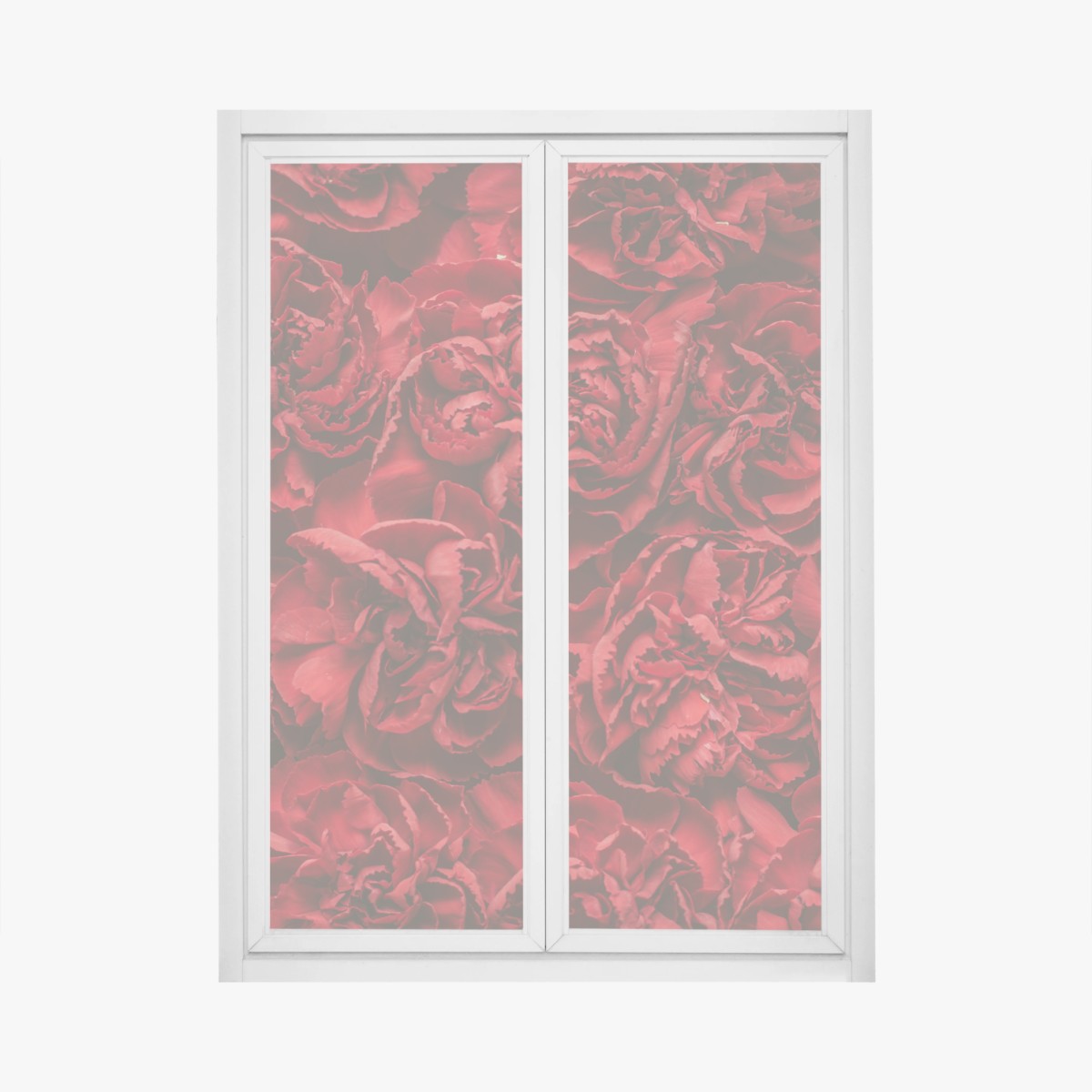 Fensteraufkleber vintage rote nelken blumenmuster – Pixers®