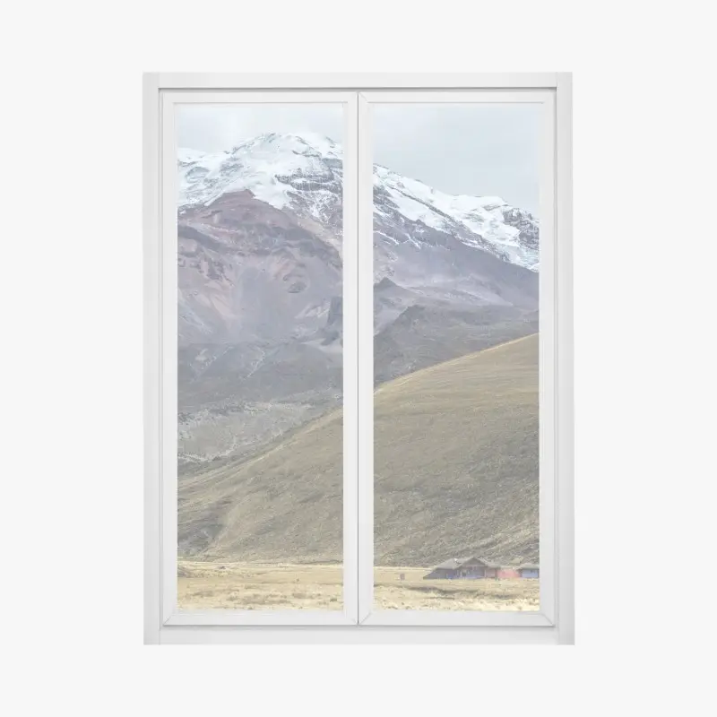 Fensteraufkleber majestätisches schneebedecktes bergtal
