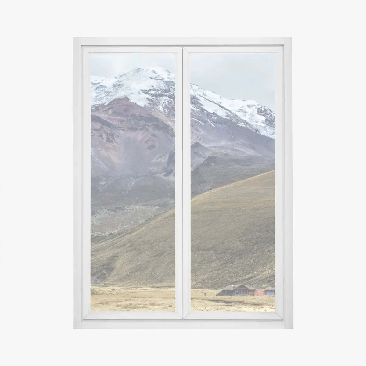 Fensteraufkleber majestätisches schneebedecktes bergtal – Pixers®