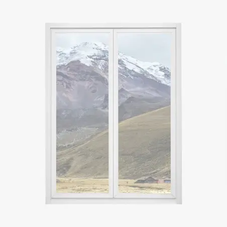 Fensteraufkleber majestätisches schneebedecktes bergtal – Pixers®