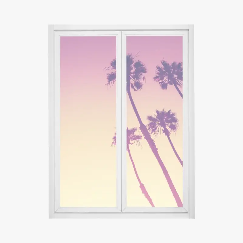Fensteraufkleber kalifornische palmen bei Sunset Cliffs