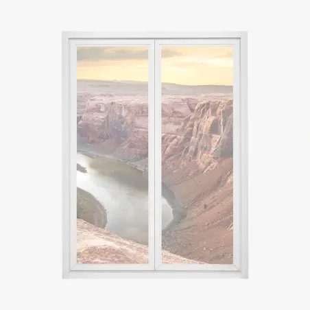 Fensteraufkleber sonnenbeschienener canyon bei Horseshoe Bend, Colorado River – Pixers®