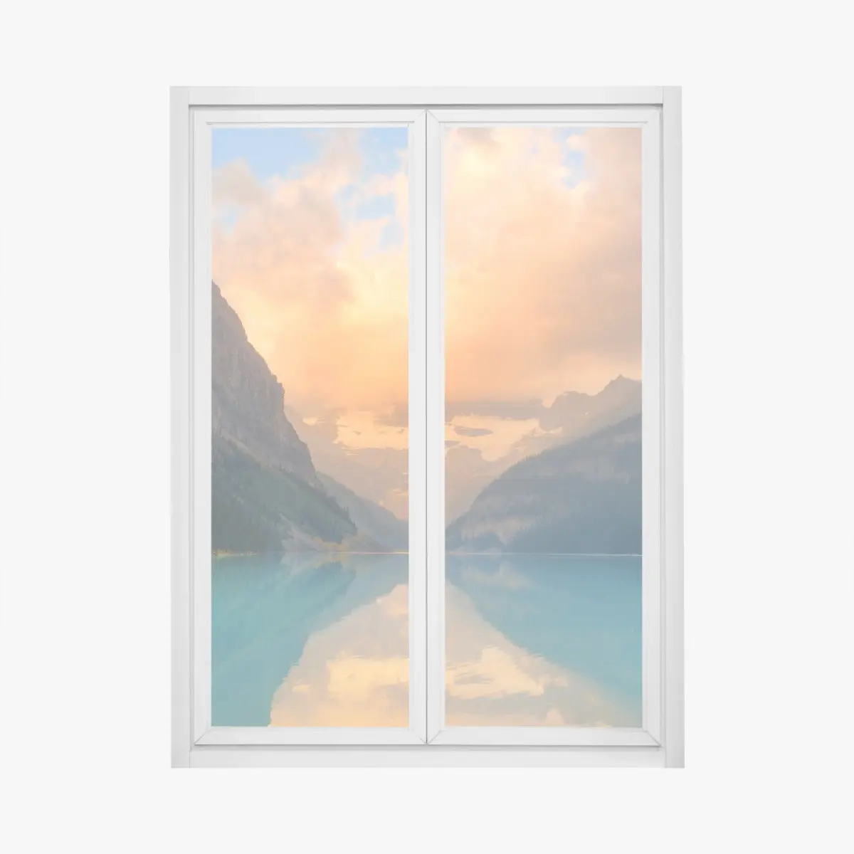 Fensteraufkleber sonnenaufgang über Lake Louise, Banff – Pixers®