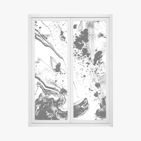 Fensteraufkleber monochromes marmormuster abstrakt – Pixers®