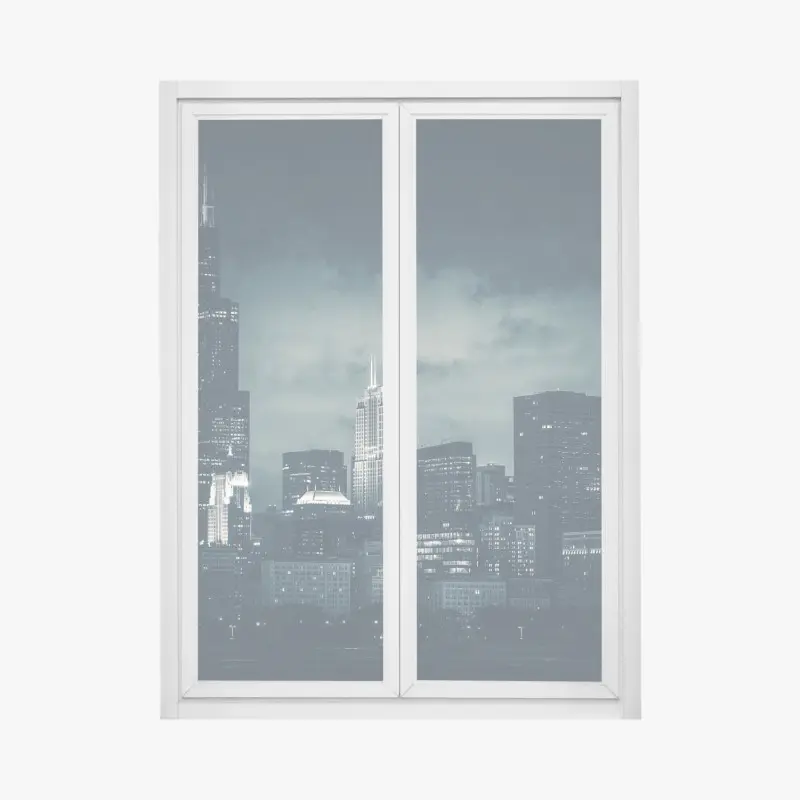 Fensteraufkleber Chicago skyline in tiefblauen tönen