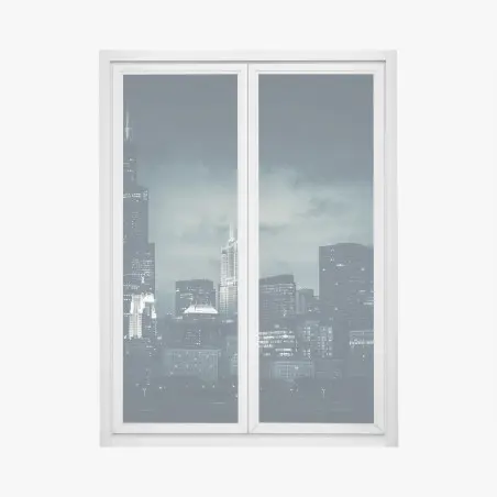 Fensteraufkleber Chicago skyline in tiefblauen tönen – Pixers®