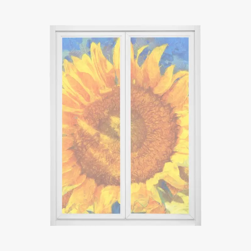 Fensteraufkleber lebendige sonnenblumen im stil von Van Gogh