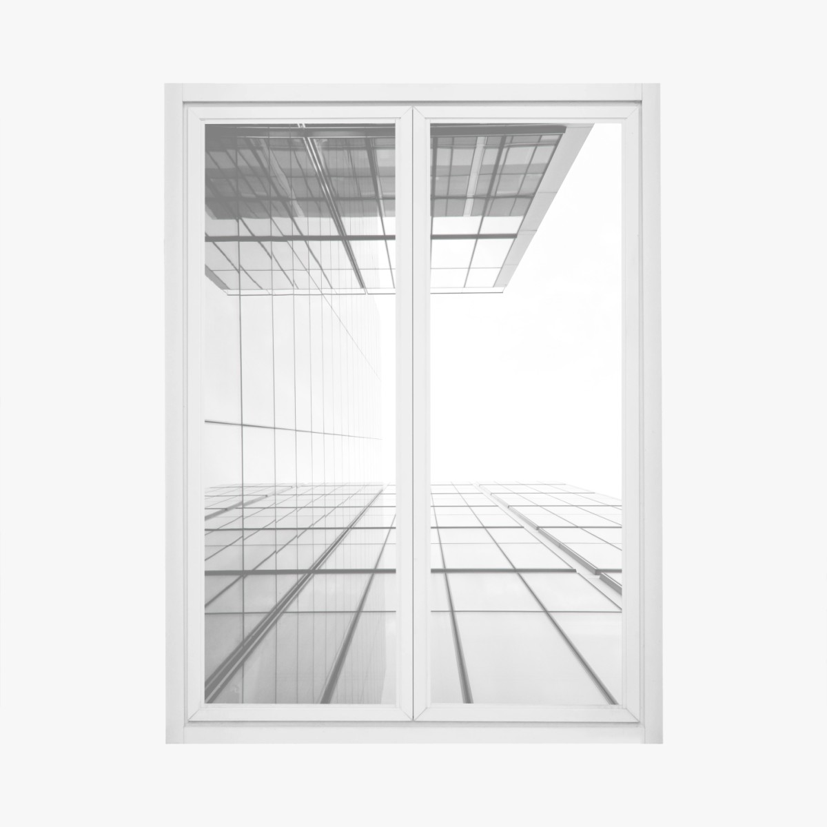 Fensteraufkleber minimalistische glasfassade perspektive – Pixers®