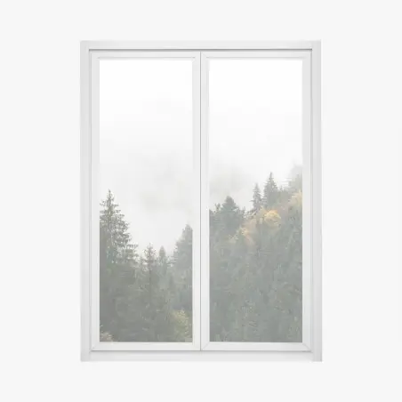 Fensteraufkleber nebliger bergwald im dunst – Pixers®
