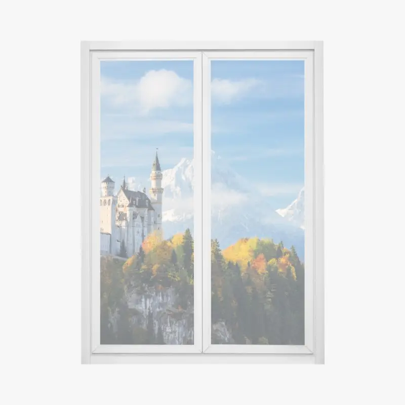 Fensteraufkleber märchenschloss in den Alpen