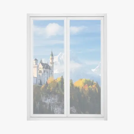 Fensteraufkleber märchenschloss in den Alpen – Pixers®