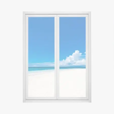 Fensteraufkleber tropischer strand mit palmen – Pixers®