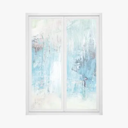 Fensteraufkleber türkis abstrakte ölstruktur – Pixers®