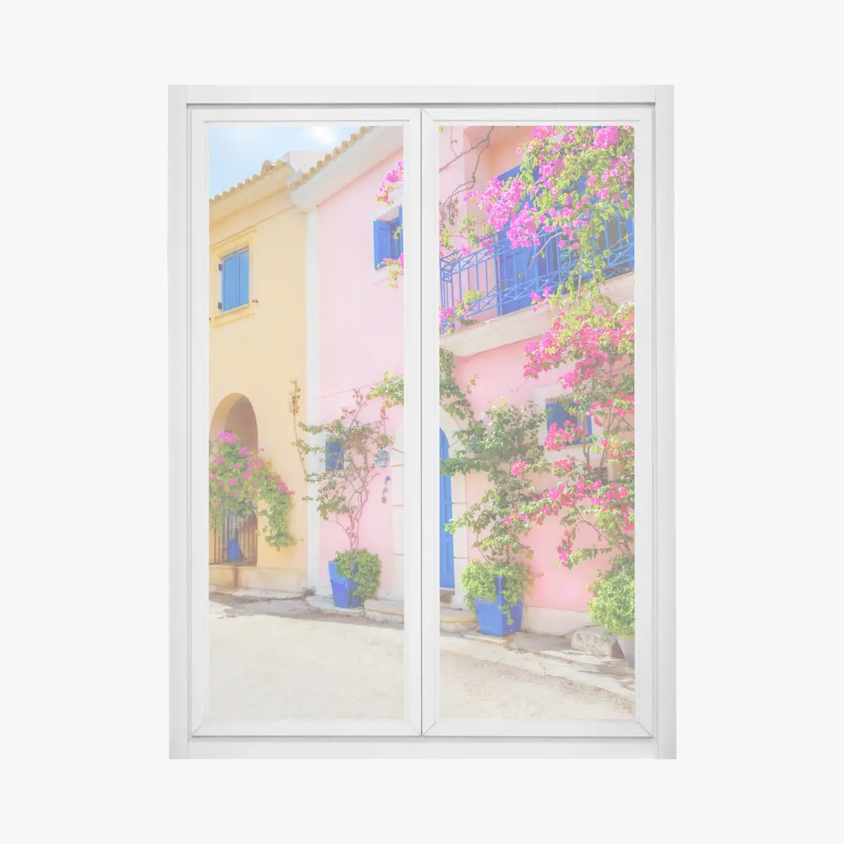 Fensteraufkleber bunte straße auf Kefalonia – Pixers®
