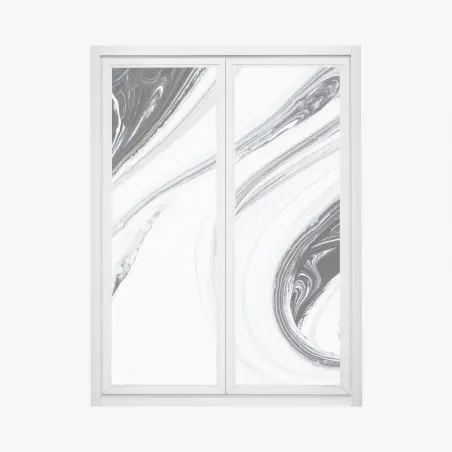 Fensteraufkleber monochromer marmorswirbel – Pixers®