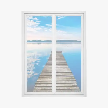Fensteraufkleber ruhiger steg am See Selment Wielki, Masuren – Pixers®