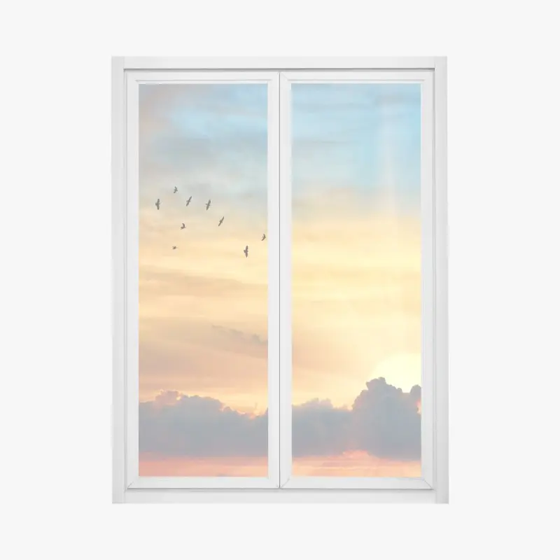 Fensteraufkleber goldener sonnenaufgang über den wolken
