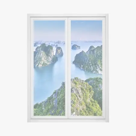 Fensteraufkleber Halong-Bucht panorama der kalksteininseln – Pixers®