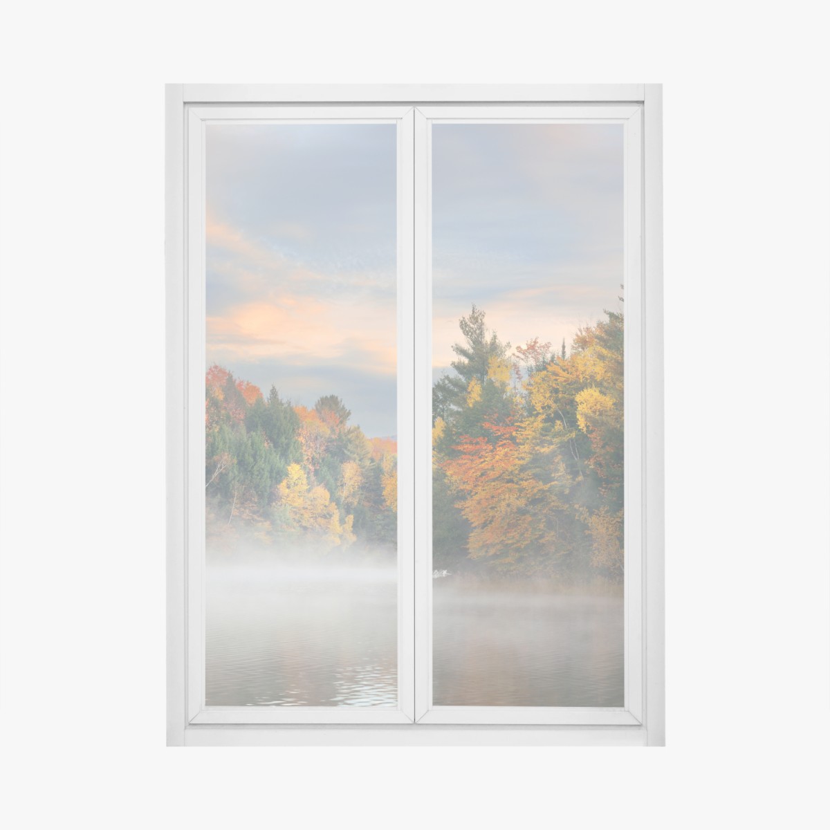 Fensteraufkleber nebliger herbstmorgen in Stowe – Pixers®