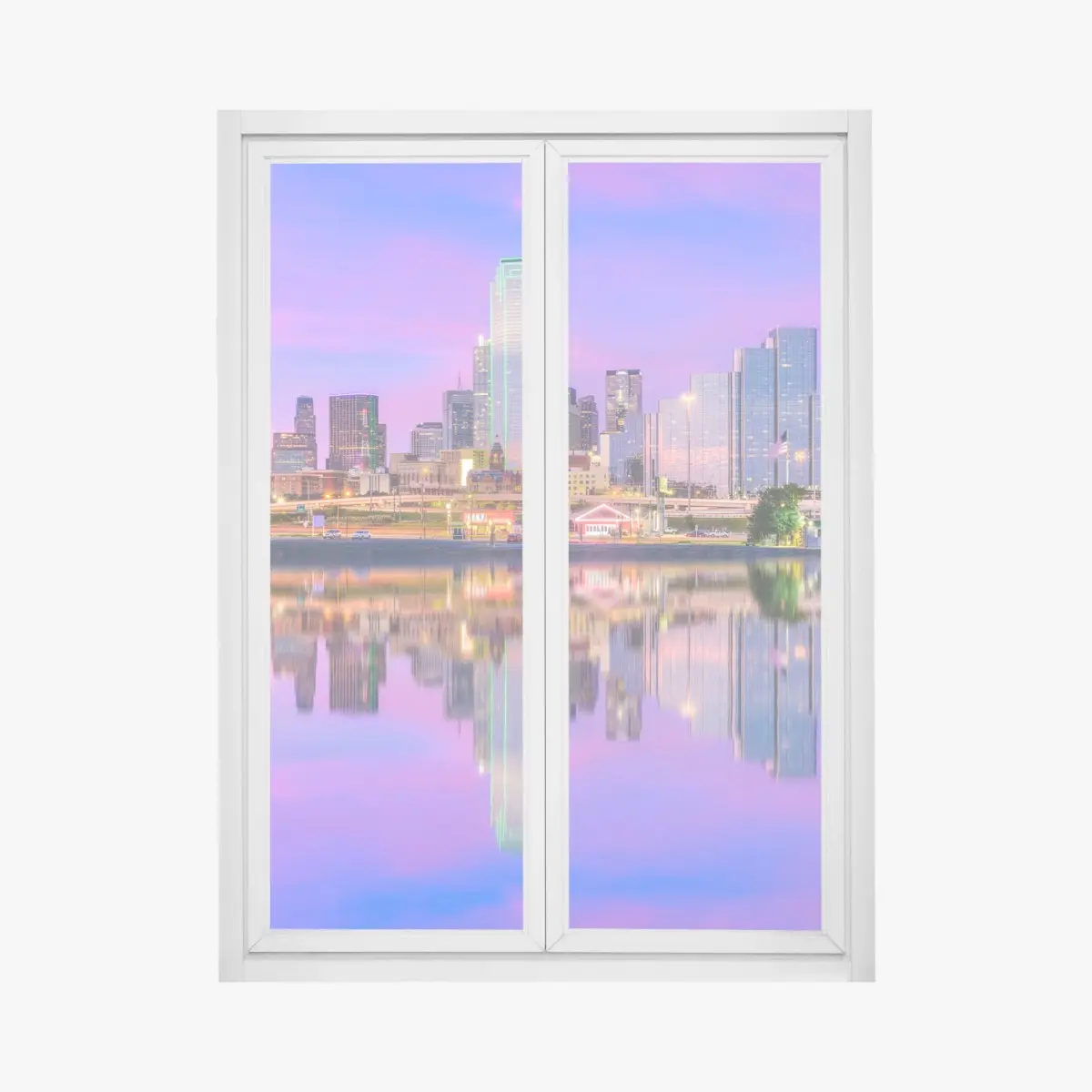 Fensteraufkleber Dallas skyline im violetten abendlicht – Pixers®