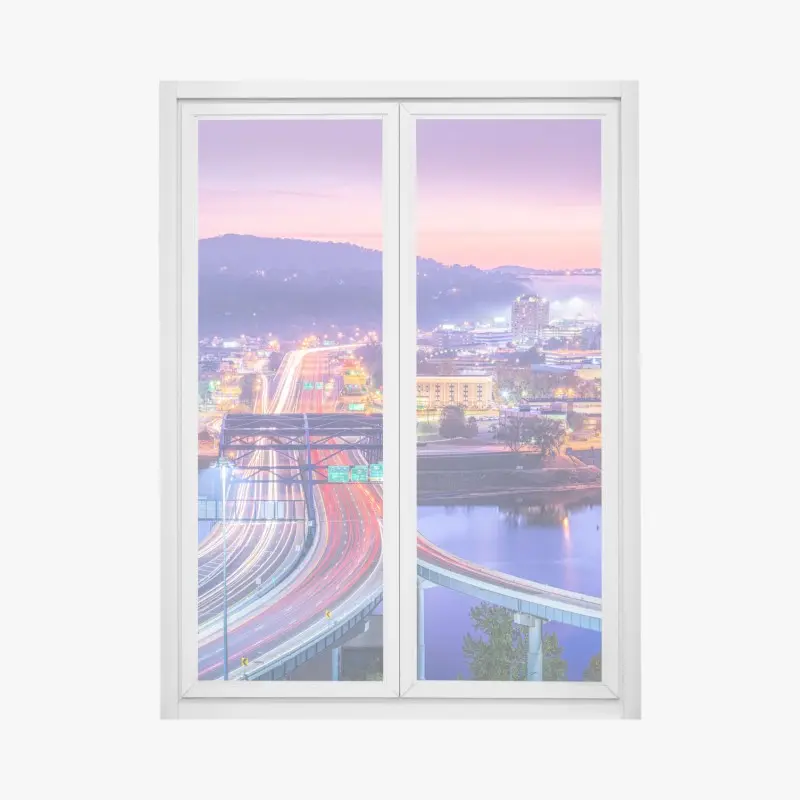 Fensteraufkleber Charleston skyline bei dämmerung