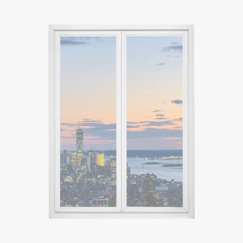 Fensteraufkleber New York skyline bei dämmerung