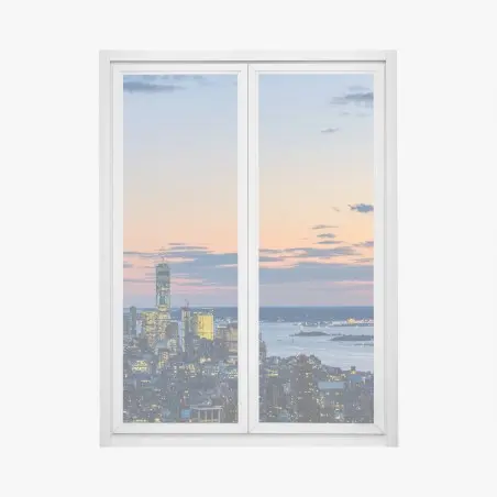 Fensteraufkleber New York skyline bei dämmerung – Pixers®