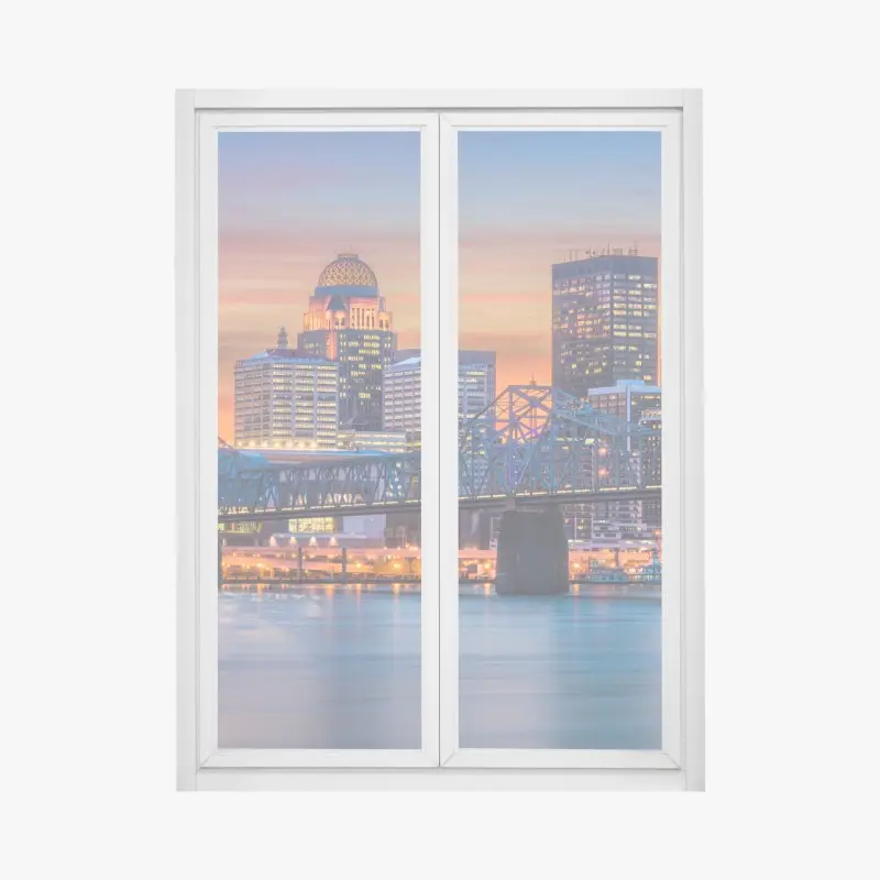 Fensteraufkleber Louisville skyline bei sonnenuntergang
