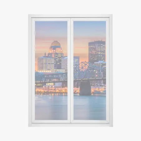 Fensteraufkleber Louisville skyline bei sonnenuntergang – Pixers®