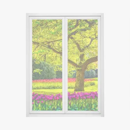 Fensteraufkleber bunter tulpengarten in Keukenhof – Pixers®