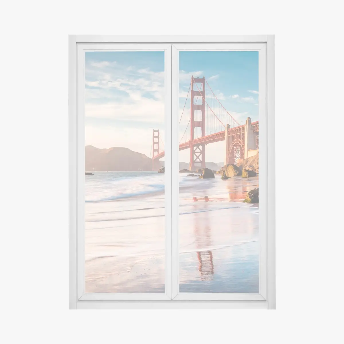 Fensteraufkleber San Francisco Golden Gate Bridge bei sonnenuntergang – Pixers®