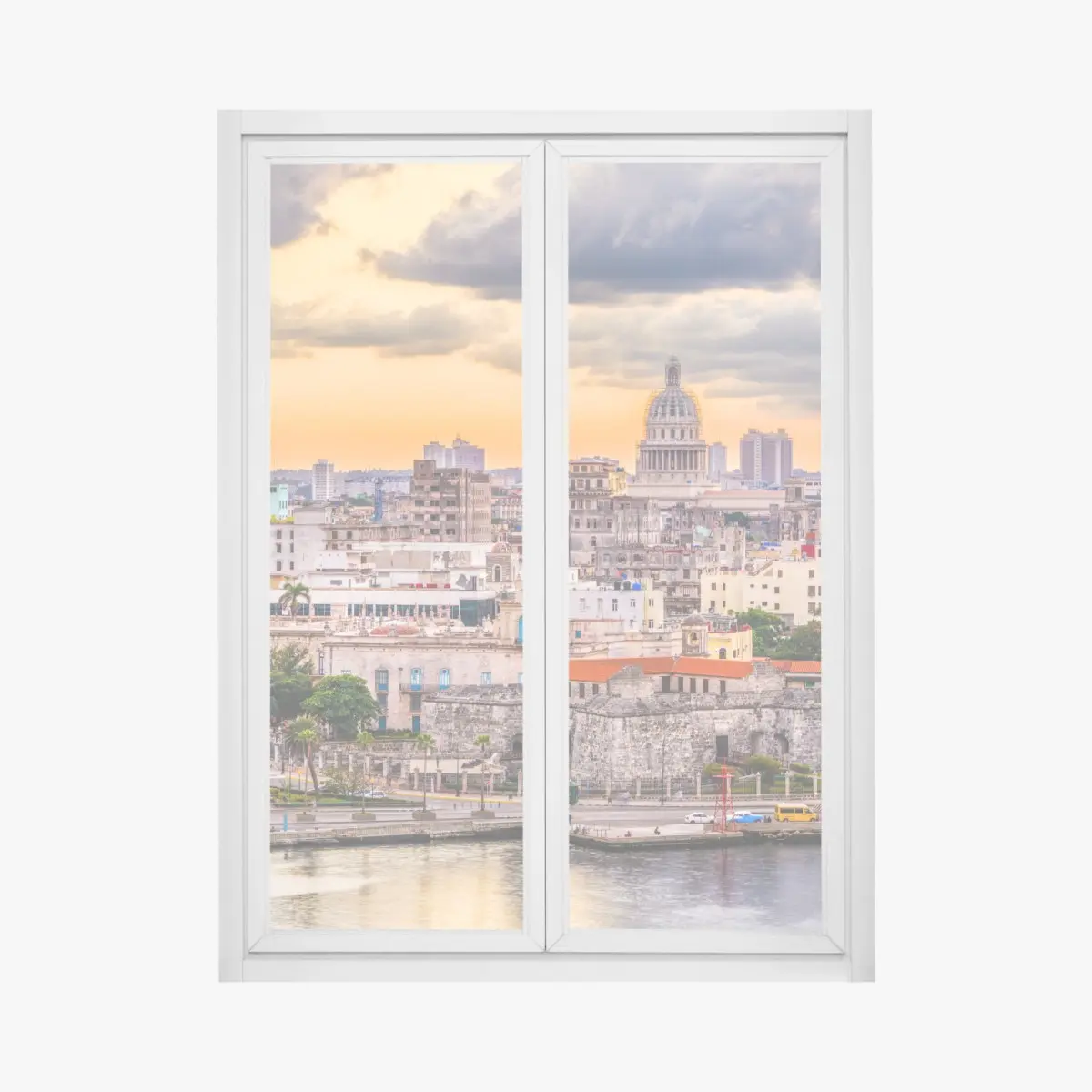 Fensteraufkleber Havanna skyline bei sonnenuntergang – Pixers®