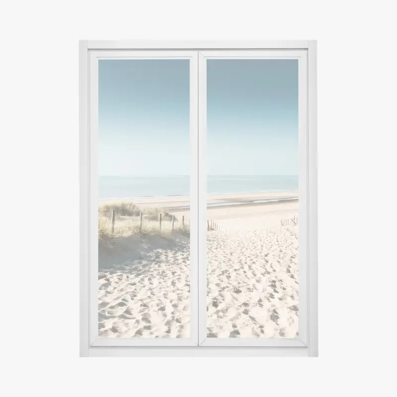 Fensteraufkleber sanddünen und ruhige Nordsee bei Noordwijk