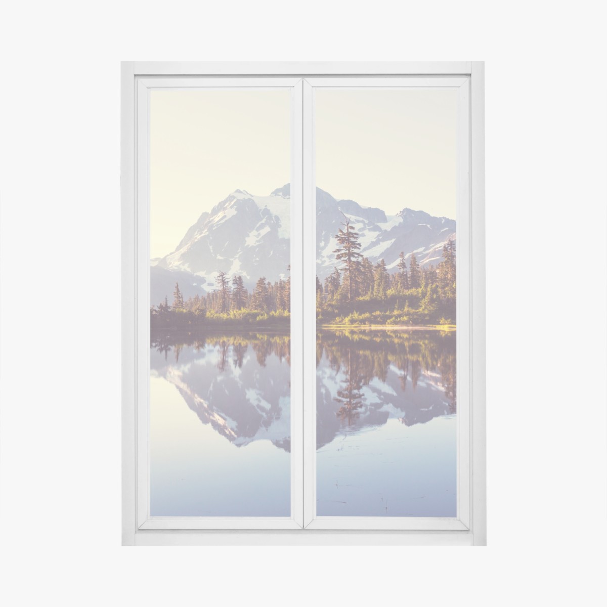Fensteraufkleber spiegelung von Mount Shuksan im bergsee – Pixers®
