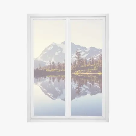 Fensteraufkleber spiegelung von Mount Shuksan im bergsee – Pixers®