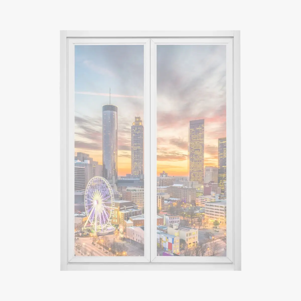 Fensteraufkleber Atlanta skyline bei sonnenuntergang – Pixers®