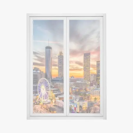 Fensteraufkleber Atlanta skyline bei sonnenuntergang – Pixers®