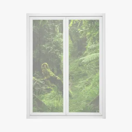 Fensteraufkleber verzauberter moosiger waldpfad – Pixers®