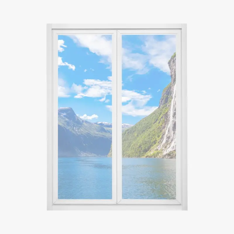 Fensteraufkleber seven sisters wasserfall am Geirangerfjord