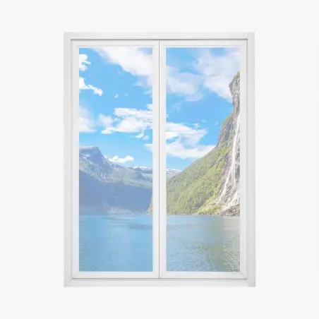 Fensteraufkleber seven sisters wasserfall am Geirangerfjord – Pixers®