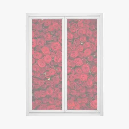 Fensteraufkleber endlose wand aus roten rosen – Pixers®